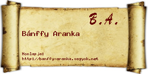 Bánffy Aranka névjegykártya