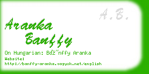 aranka banffy business card